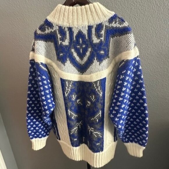 Vintage IB Diffusion Sport Mixed-Stitch Full Zip Sweater Cardigan - Size L - EUC - Picture 8 of 9